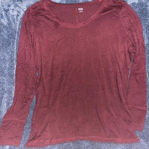 a.n.a Women's Long Sleeve Tee - Deep Red
